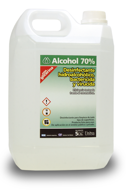 unitsa quimica tres de febrero bactericidas alcohol 70